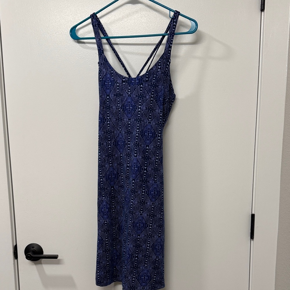 Title Nine Navy and White Patterned Dress